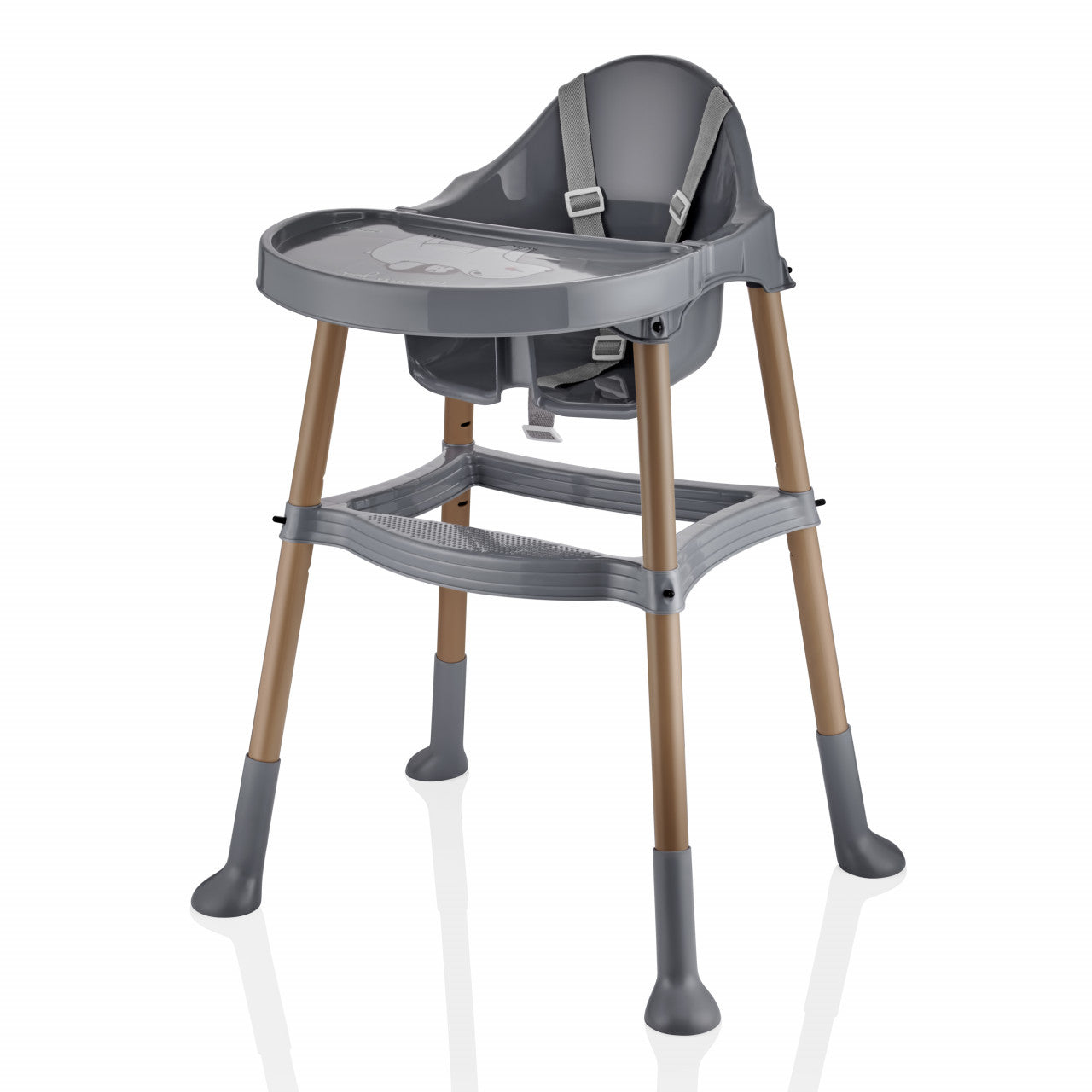 Scaun de masa BabyJem, pentru bebe, multifunctional, cu tavita si suport pentru picioare