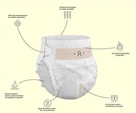 Scutece hipoalergenice Supreme Agnotis, marimea nr. 2, 4-8 kg, 42 bucati