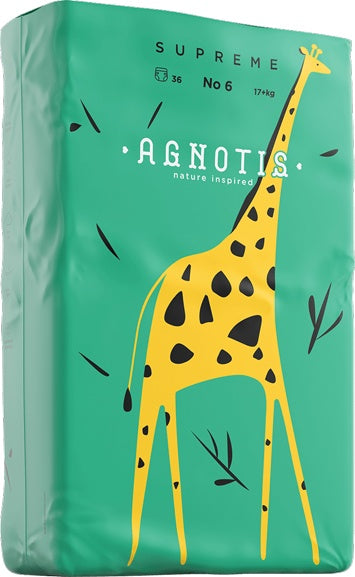 Scutece hipoalergenice Supreme Agnotis, marimea nr. 6, 17+ kg, 36 bucati