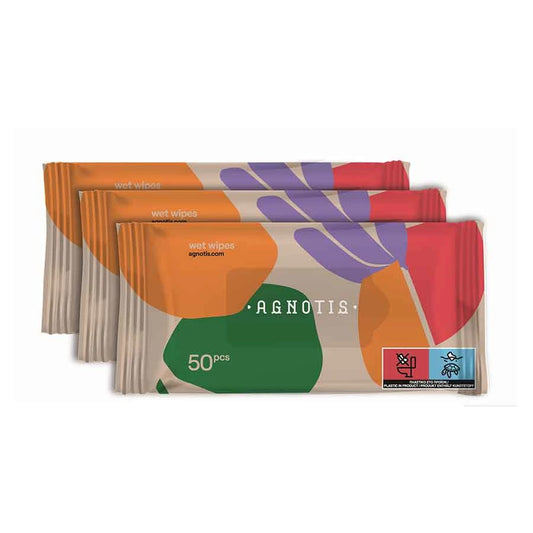 Servetele umede hipoalergenice pentru bebelusi si copii Agnotis, 3 pachete X 50 buc