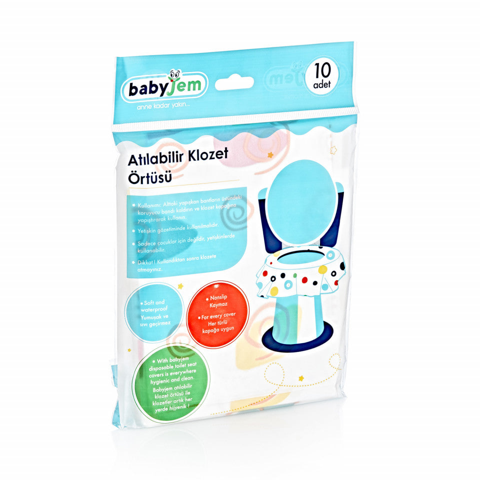 Set 10 protectii igienice de unica folosinta pentru colac toaleta BabyJem
