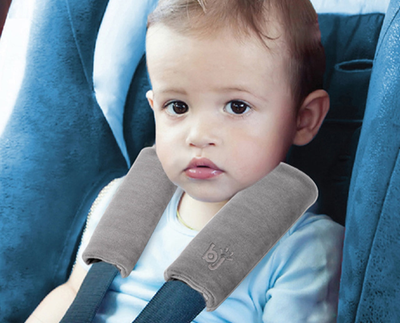 Set 2 protectii pentru centura de siguranta, BabyJem, gri