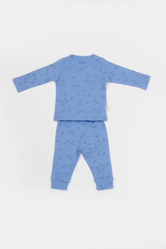 Set 3 piese:bluza, pantaloni si caciulita Printed, BabyCosy, 50% modal+50% bumbac, Lavanda