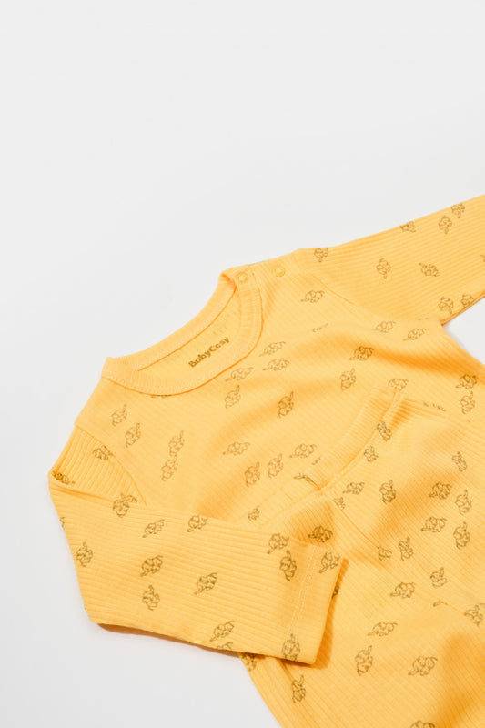 Set 3 piese:bluza, pantaloni si caciulita Printed, BabyCosy, 50% modal+50% bumbac, Lamaie