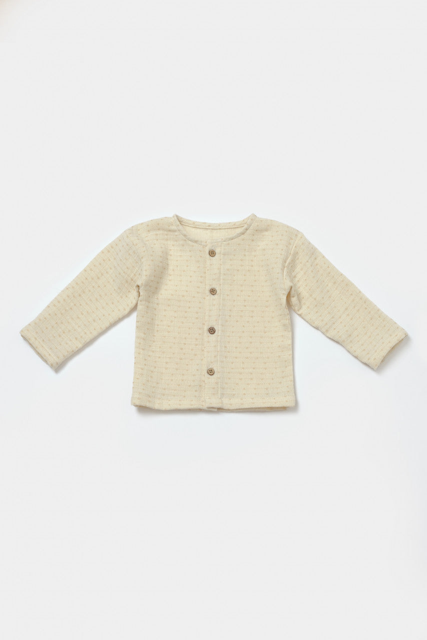 Set bluza si salopeta, Winter muselin, 100% bumbac - Apricot, BabyCosy