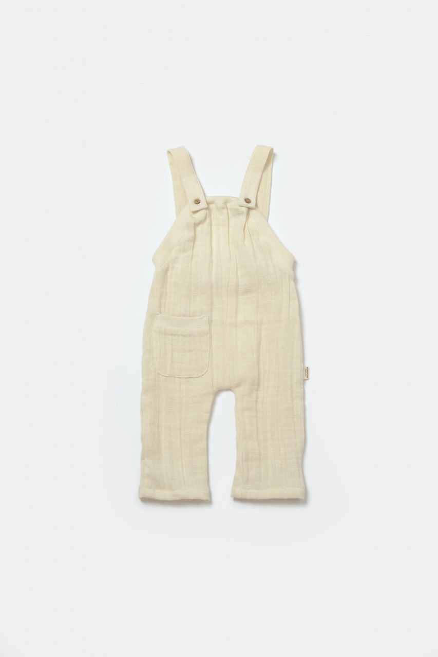 Set bluza si salopeta, Winter muselin, 100% bumbac - Stone, BabyCosy