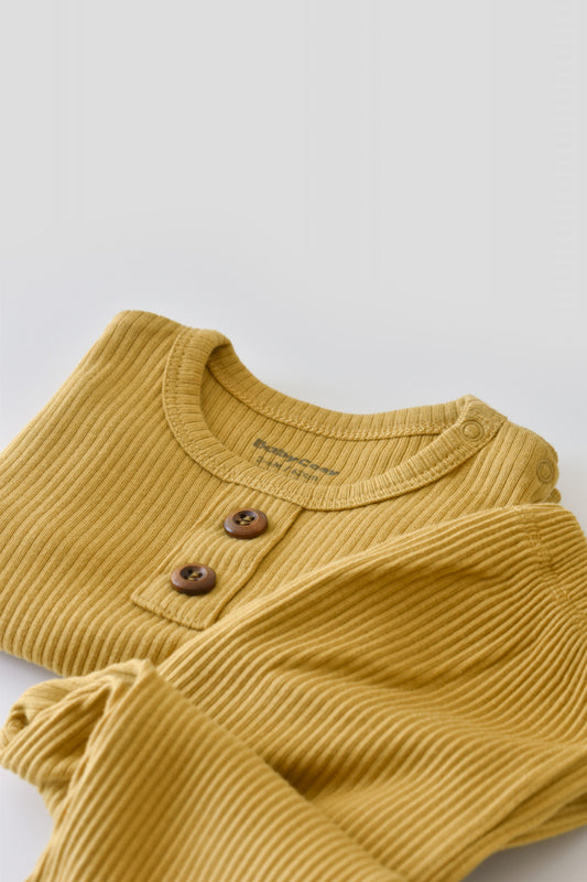 Set bluzita cu maneca lunga si pantaloni lungi din bumbac organic si modal - Sofran BabyCosy