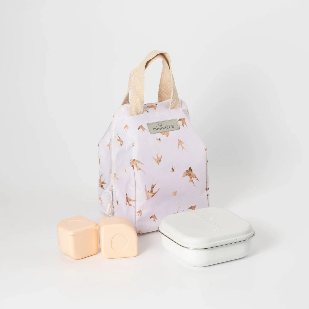 Set geanta termoizolanta Mealtote cu cutie Grow bento, Miniware Ready Go! Bento, 4 piese, Golden Swallow