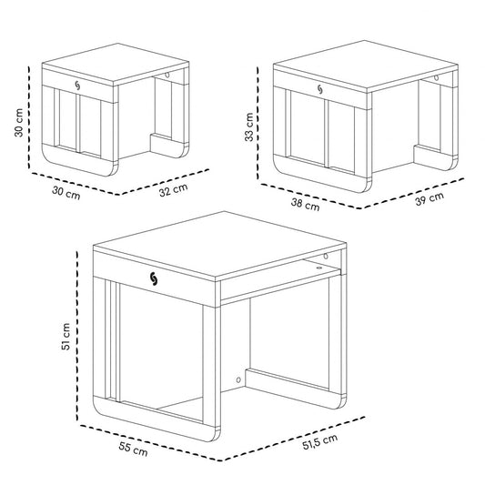 Set mobilier 8in1 Skiddou Mob, Puff catcher, Alb