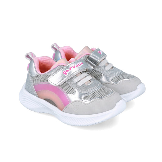 Sneakers cu leduri si curcubeu Garvalin 252801, argintiu