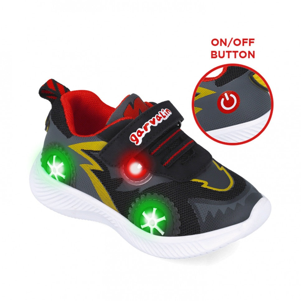 Sneakers cu roti si leduri Garvalin 252800, negri