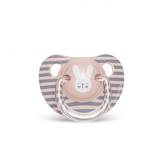 Suzetă amatomică 6-18 luni, iepuraș roz Hygge Suavinex