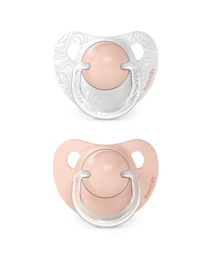 Suzetă anatomică din silicon, 2 buc 0-6 luni piersică Dreams