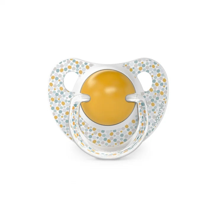 Suzetă anatomică din silicon, 2 buc 6-18 luni galben Dreams