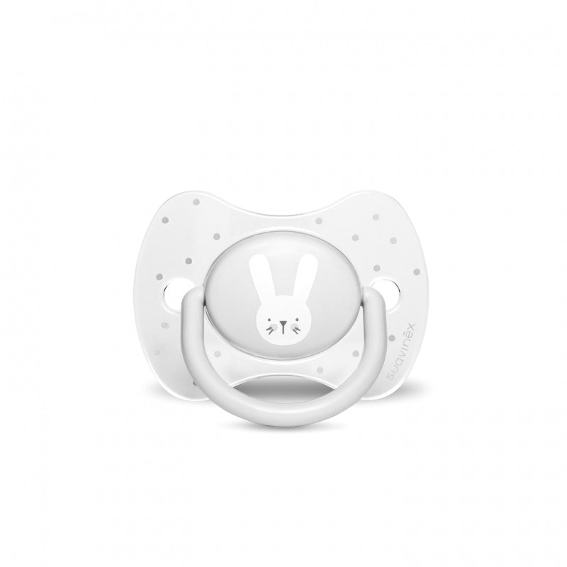 Suzetă fiziologică +18 luni, iepuraș gri Hygge Suavinex