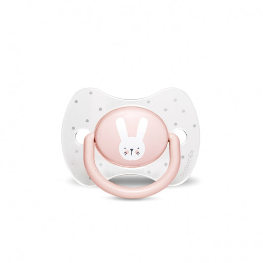 Suzetă fiziologică +18 luni, iepuraș roz Hygge Suavinex