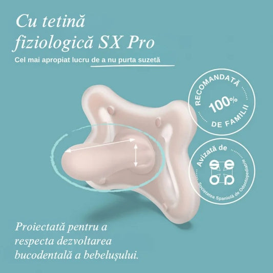 Suzetă fiziologică SX Pro 6-18 luni Zero Zero Suavinex