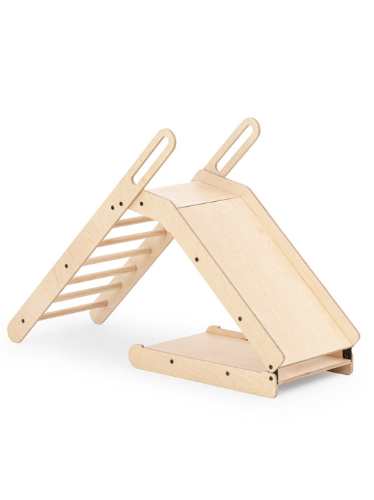 Tobogan pliabil din lemn MamaToyz, cu 2 inaltimi, 160x50x100 cm