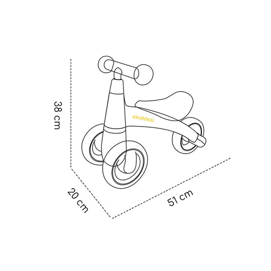 Tricicleta Skiddou Berit Ride-On, Sky High, Bleu