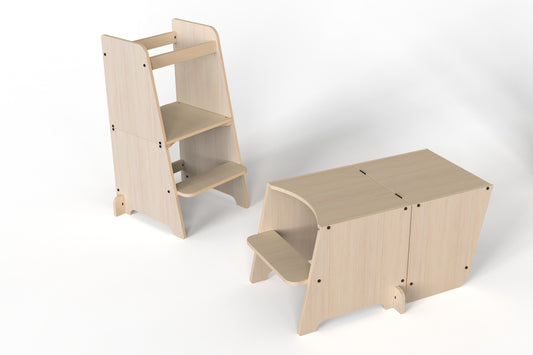 Turn de invatare multifunctional Kule Bend, Natur, MamaToyz