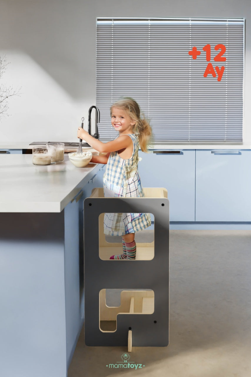 Turn de invatare multifunctional Kule Flip, Gri, MamaToyz